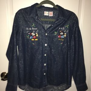Vintage Disney Christmas denim button down